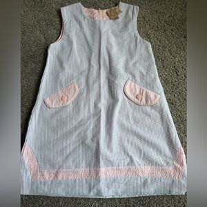 Seersucker Blue and Pink Dress. EEUC size 4T